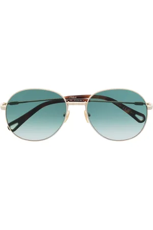 Chloé Logo-engraved pilot-frame sunglasses