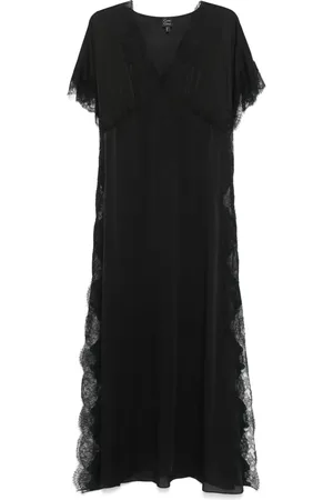 CARINE GILSON Sonia lace-trim silk dress