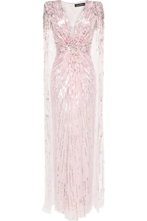 Jenny Packham Gold Rush sequined cape gown