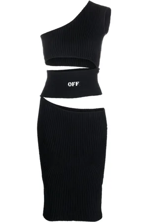 OFF-WHITE Logo-print cut-out dress
