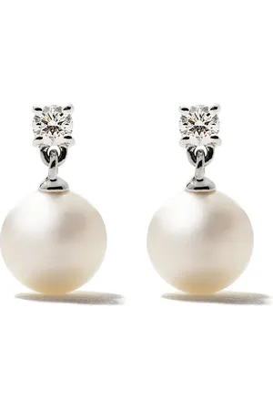 Tasaki 18kt white gold Akoya pearl and diamond earrings