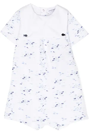 Emporio Armani All-over fish print cotton romper