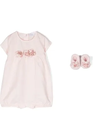 Story Loris Rose-appliqué romper set