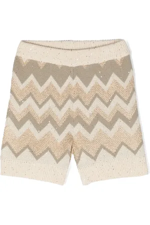 Missoni Sequinned zigzag knitted shorts