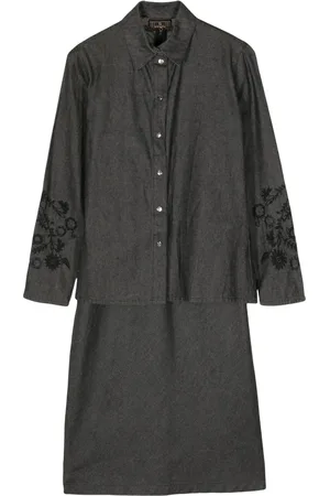 Fendi Floral-embroidered skirt set