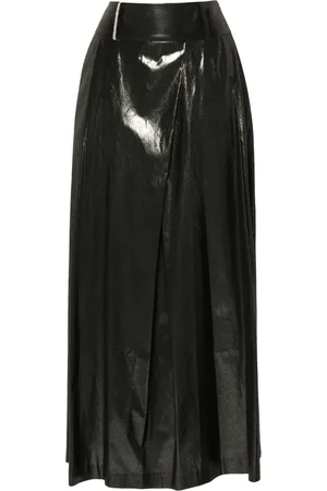 PESERICO SIGN Laminated-finish midi skirt