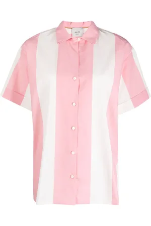 ALYSI Maxi striped cotton shirt
