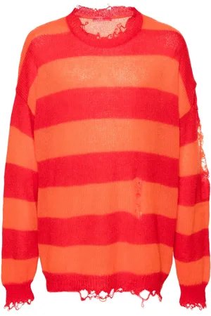 Members OF The Rage Distressed striped jumper