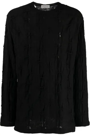 YOHJI YAMAMOTO Perforated-detailing cotton jumper