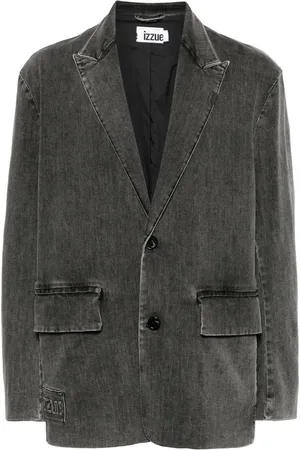Izzue Peak-lapels denim blazer