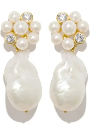 COMPLETEDWORKS 18kt -plated Lightdrops pearl and zirconia earrings