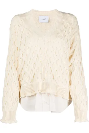 NUDE V-neck layered-effect jumper