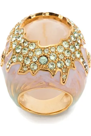 Roberto Cavalli Sculptured crystal-embellished ring