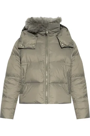 YVES SALOMON Shearling-collar padded jacket