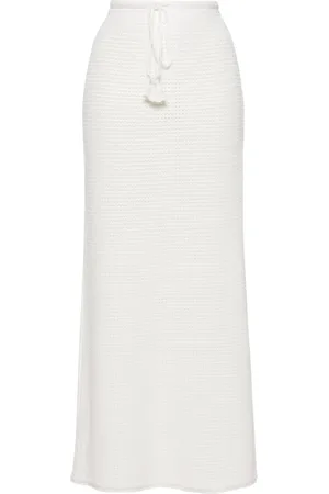 Self-Portrait Sequinned pointelle-knit maxi skirt