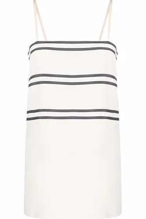 CHANEL 1994 CC-buttons striped silk top