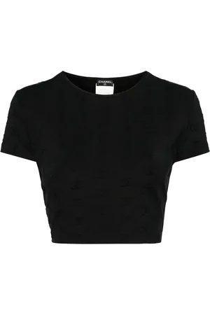 CHANEL 1997 CC logo-embroidered crop top