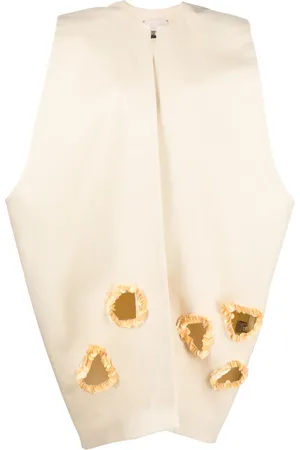 Calcaterra Sequin-embellished cotton cape coat