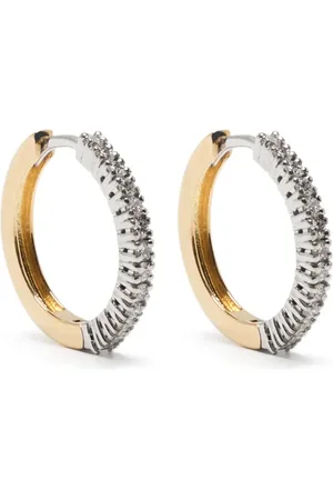 DELFINA DELETTREZ 18kt yellow gold and diamond hoop earrings