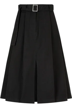 Studio Tomboy Belted two-tuck midi skirt