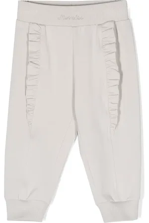 MONNALISA Ruffled cotton track pants