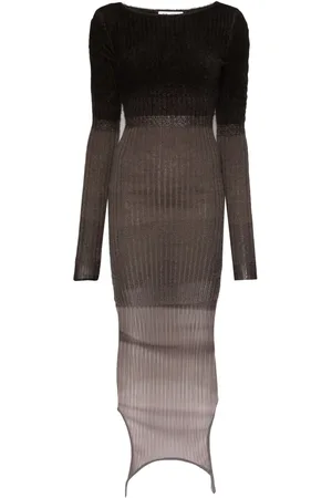 The Attico Ombré ribbed midi dress