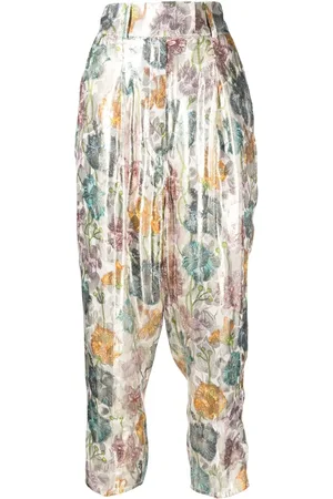 HAYLEY MENZIES Shimmering Bonita Silk Jacquard Tailored Trousers