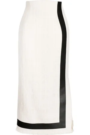 MAME KUROGOUCHI High-waisted striped tweed skirt