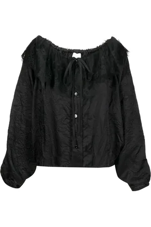 Patou Lace-collar long-sleeve blouse