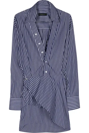 SSHEENA Poplin striped asymmetric mini dress