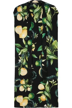 Roberto Cavalli Lemon-print midi dress