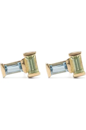 Aliita 18kt yellow Tu Y Yo peridot and aquamarine earring