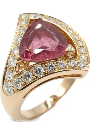 Bvlgari 2010s 18K rose gold Dive Dream tourmaline and diamond ring