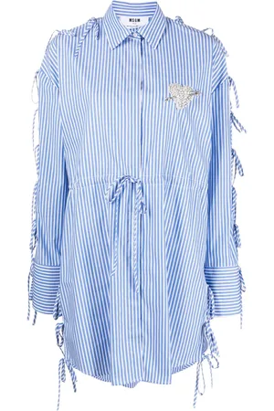 Msgm Striped cotton shirtdress