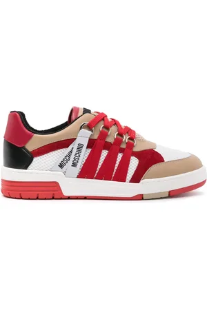 Moschino Logo-tape leather sneakers