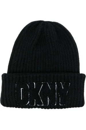DKNY Logo-patch ribbed beanie