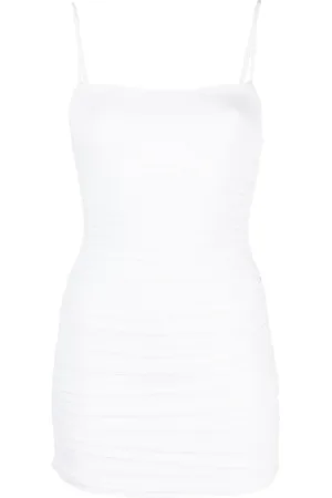 WARDROBE.NYC Ruched-detailing sleeveless dress