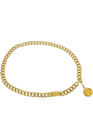 CHANEL 1990-2000s plated Medallion chain belt