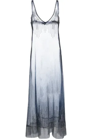 Paco rabanne Stud-detailed sheer long dress