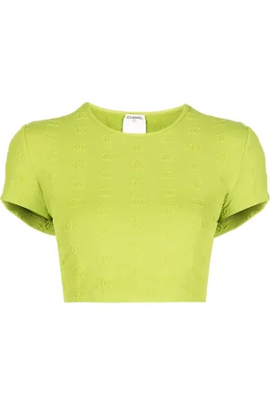 CHANEL 1997 CC logo-embroidered cropped T-shirt