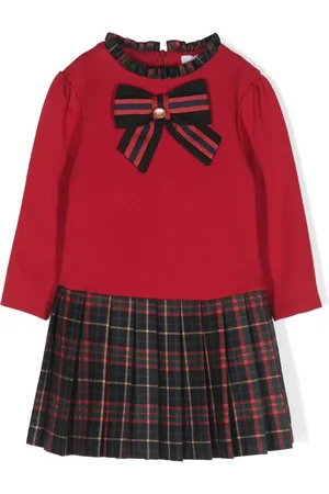 PATACHOU Contrasting-trim tartan-pattern dress
