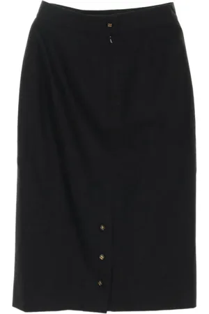 CHANEL 1986-1988s wool midi skirt