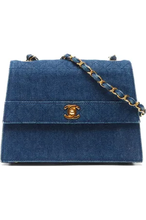 CHANEL 1989-1991 CC denim shoulder bag