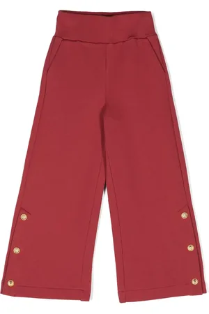 Balmain Decorative-buttons wide-leg cotton trousers