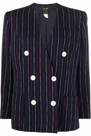 Céline 1980s pre-owned striped double-breasted blazer