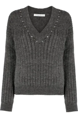 Alessandra Rich Stud-embellished ribbed-knit jumper