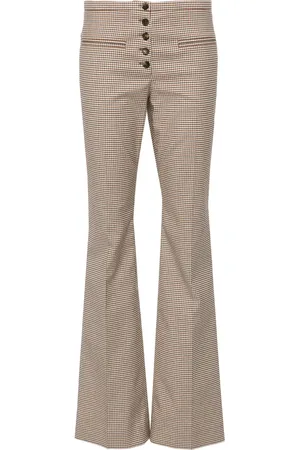 Courrèges Shepherd-check flared trousers