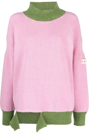 Marni Asymmetric raw-edge ribbed jumper