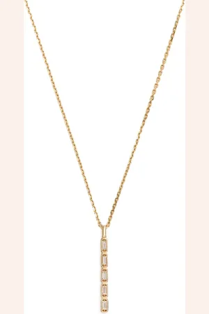 Suzanne Kalan 18kt yellow diamond baguette necklace