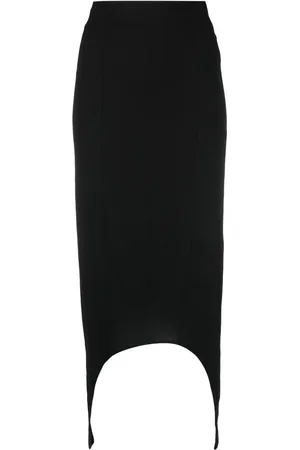 Patou Asymmetric high-waisted midi skirt